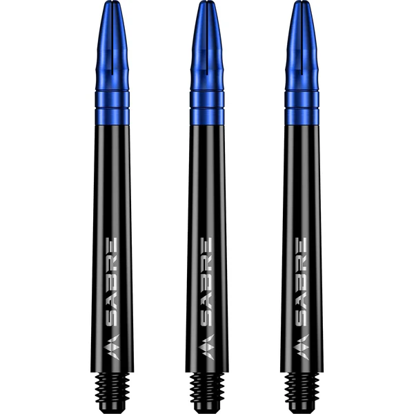 Mission Sabre Shafts - Polycarbonate Dart Stems - Black - Blue Aluminum Top - Image 2