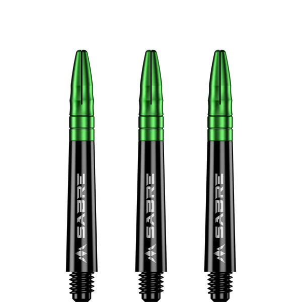 Mission Sabre Shafts - Polycarbonate Dart Stems - Black - Green Aluminum Top - Image 4