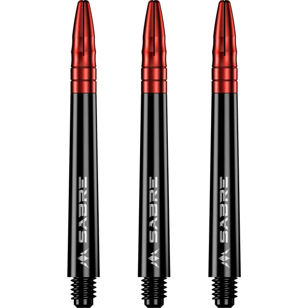 Mission Sabre Shafts - Polycarbonate Dart Stems - Black - Red Aluminum Top - Image 2