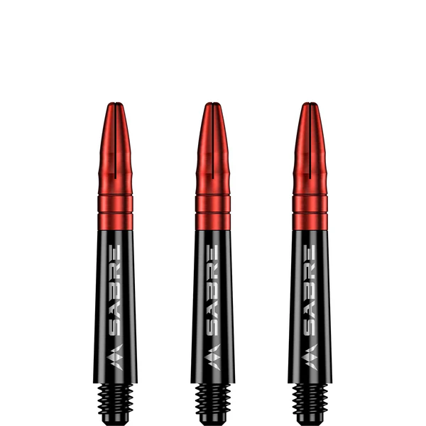 Mission Sabre Shafts - Polycarbonate Dart Stems - Black - Red Aluminum Top - Image 3