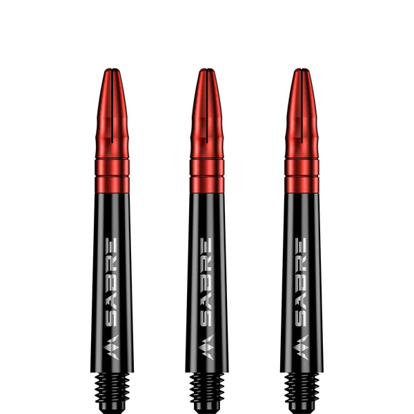 Mission Sabre Shafts - Polycarbonate Dart Stems - Black - Red Aluminum Top - Image 4