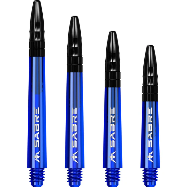 Mission Sabre Shafts - Polycarbonate Dart Stems - Blue - Black Aluminum Top