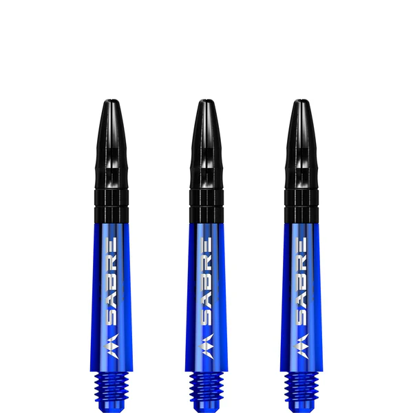 Mission Sabre Shafts - Polycarbonate Dart Stems - Blue - Black Aluminum Top - Image 3