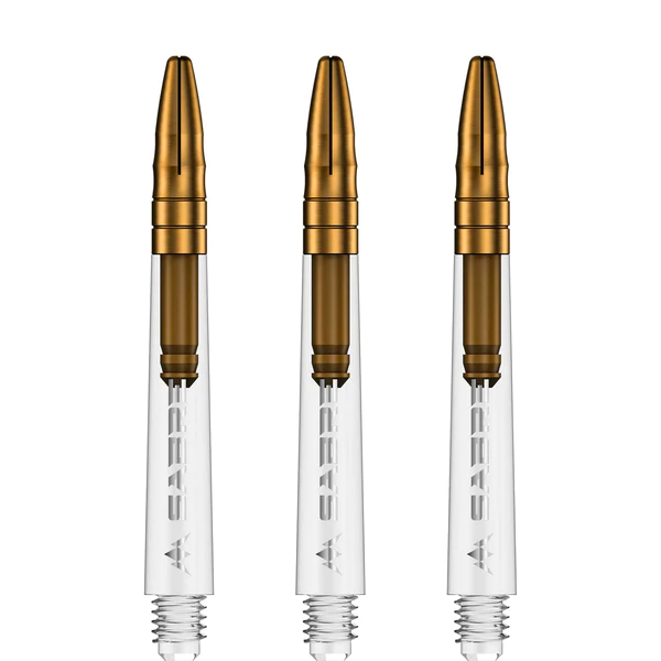 Mission Sabre Shafts - Polycarbonate Dart Stems - Clear - Gold Aluminum Top - Image 5
