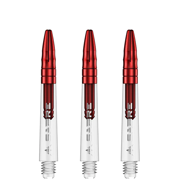 Mission Sabre Shafts - Polycarbonate Dart Stems - Clear - Red Aluminum Top - Image 4