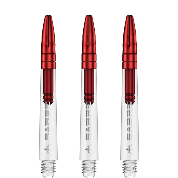 Mission Sabre Shafts - Polycarbonate Dart Stems - Clear - Red Aluminum Top - Image 5