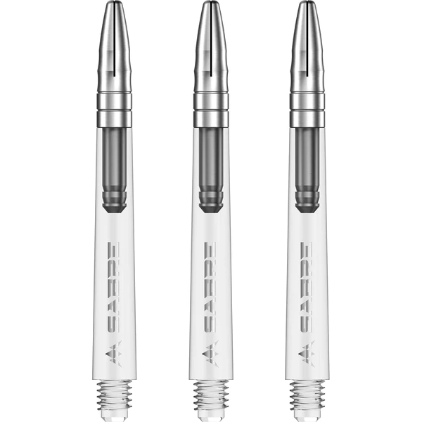 Mission Sabre Shafts - Polycarbonate Dart Stems - Clear - Silver Aluminum Top - Image 2