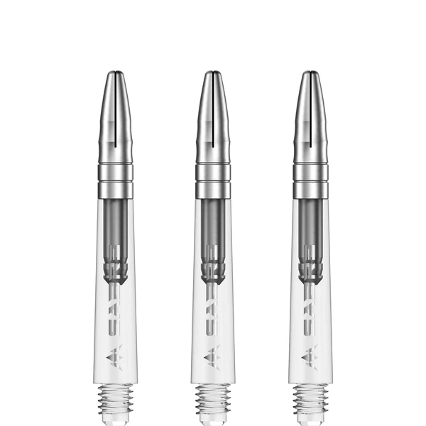 Mission Sabre Shafts - Polycarbonate Dart Stems - Clear - Silver Aluminum Top - Image 4