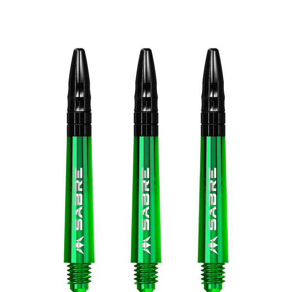 Mission Sabre Shafts - Polycarbonate Dart Stems - Green - Black Aluminum Top - Image 4