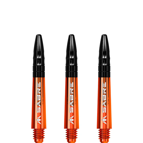Mission Sabre Shafts - Polycarbonate Dart Stems - Orange - Black Aluminum Top - Image 3
