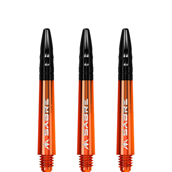 Mission Sabre Shafts - Polycarbonate Dart Stems - Orange - Black Aluminum Top - Image 4
