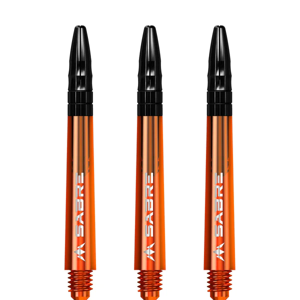 Mission Sabre Shafts - Polycarbonate Dart Stems - Orange - Black Aluminum Top - Image 5