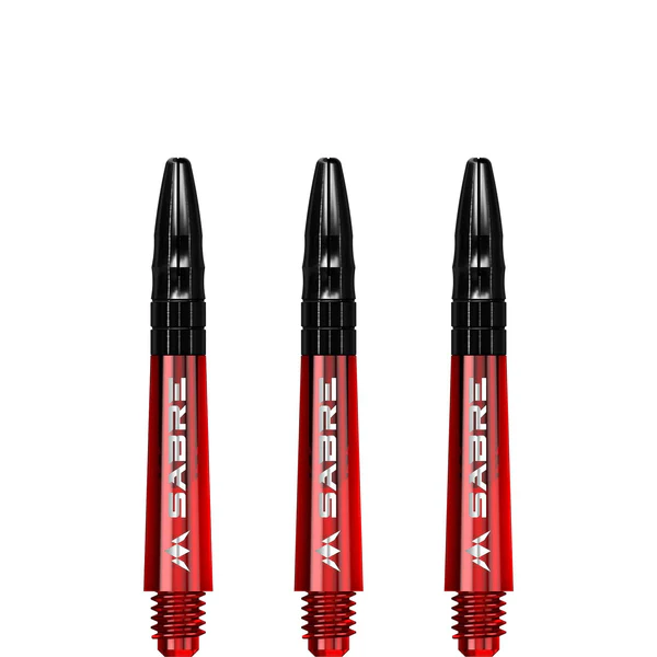 Mission Sabre Shafts - Polycarbonate Dart Stems - Red - Black Aluminum Top - Image 3