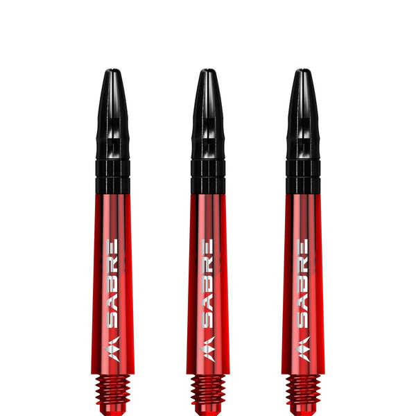 Mission Sabre Shafts - Polycarbonate Dart Stems - Red - Black Aluminum Top - Image 4