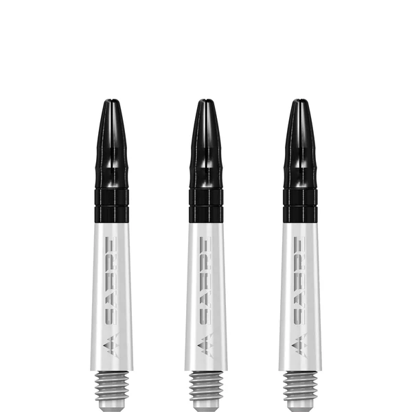 Mission Sabre Shafts - Polycarbonate Dart Stems - White - Black Aluminum Top - Image 3