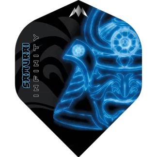 Mission Solo Dart Flights - 100 Micron - No2 - Std - Samurai Infinity - Blue