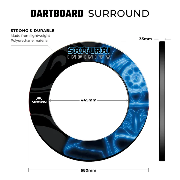 Mission Samurai Infinity Professional Dartboard Surround - BLUE - Image 3