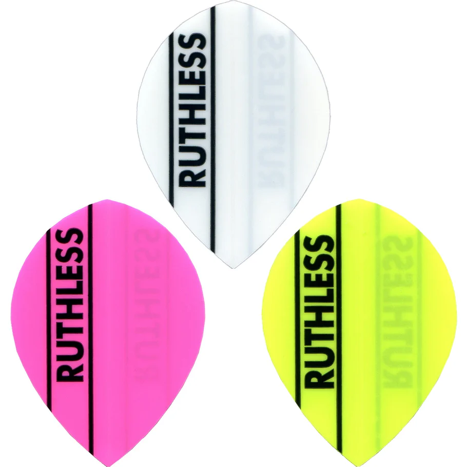 Ruthless - Solid Panel - Dart Flights - Pear - White - Image 2
