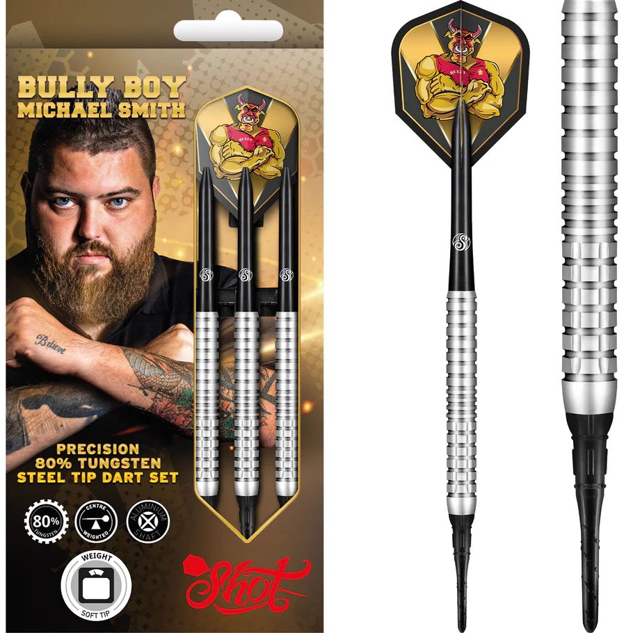 Shot Michael Smith Darts - Soft Tip Tungsten - Bully Boy - Precision - 20g