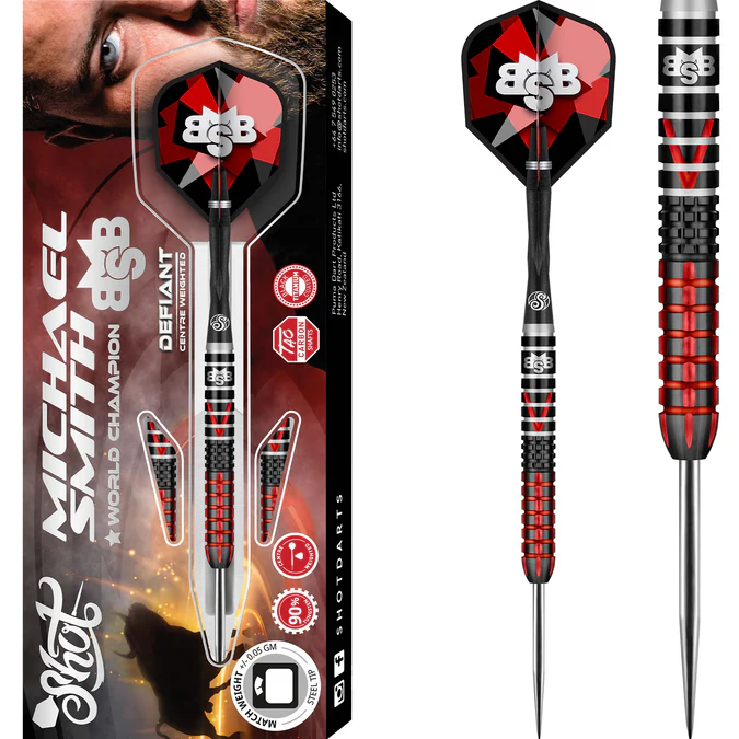 Shot Michael Smith Darts - Steel Tip - Bully Boy - Defiant - 22g