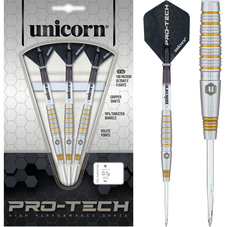 Unicorn Protech Darts - Style 2 - Steel Tip - Gold Ring - 23g